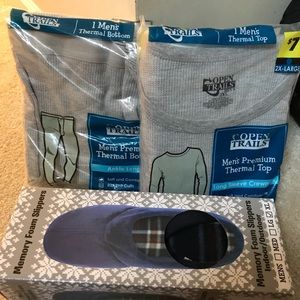 XXL Thermal shirt and Bottoms with Memory Slippers